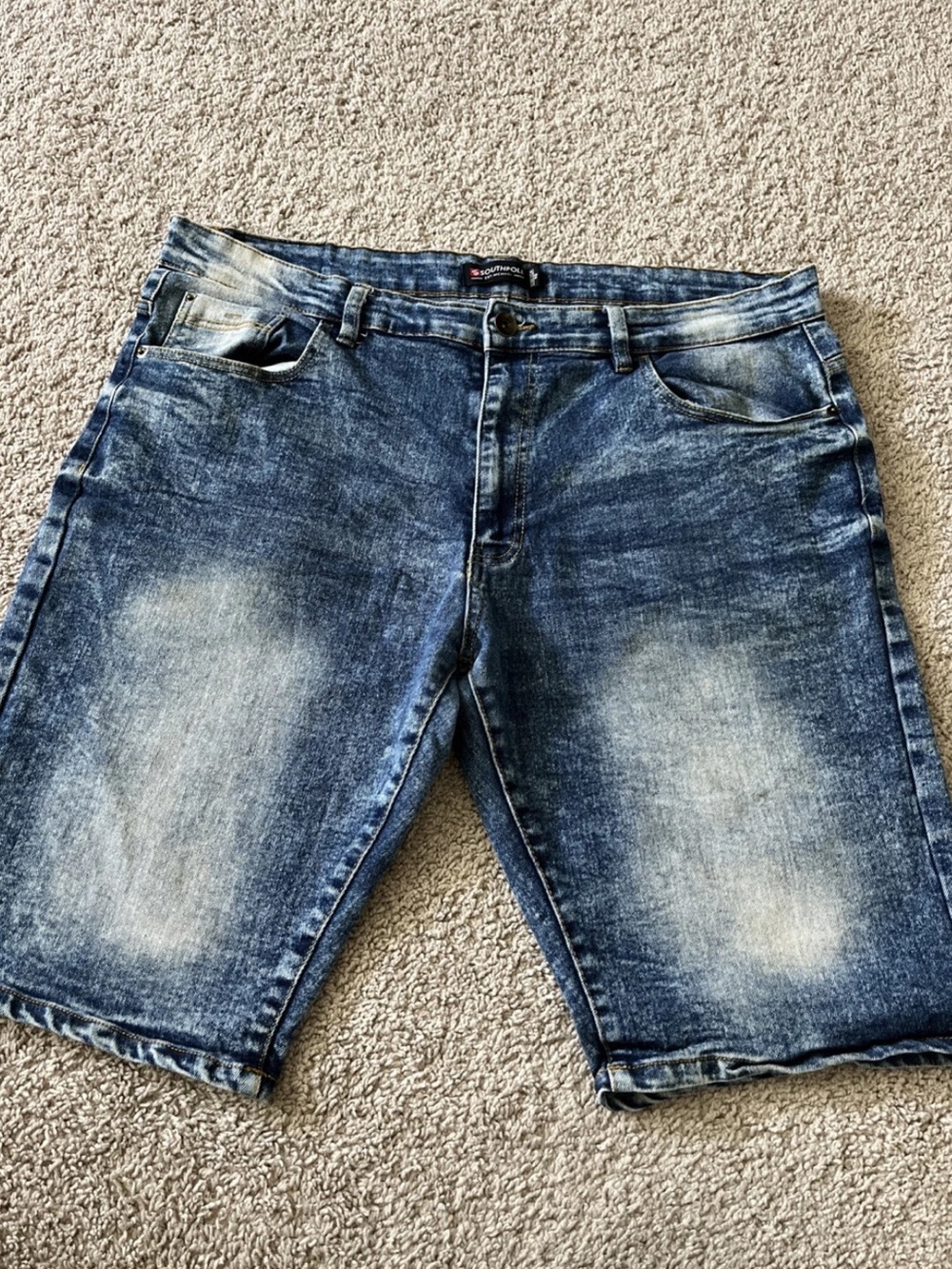 Men's Blue Washed Denim Shorts Southpole